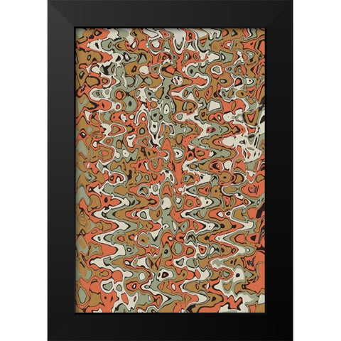 Pastel ZigZag Black Modern Wood Framed Art Print by Treechild
