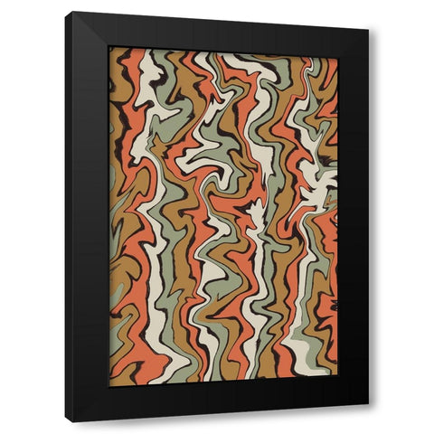 Stirred Colors Black Modern Wood Framed Art Print by Treechild