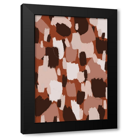 Thick Brown Strokes Black Modern Wood Framed Art Print with Double Matting by Treechild
