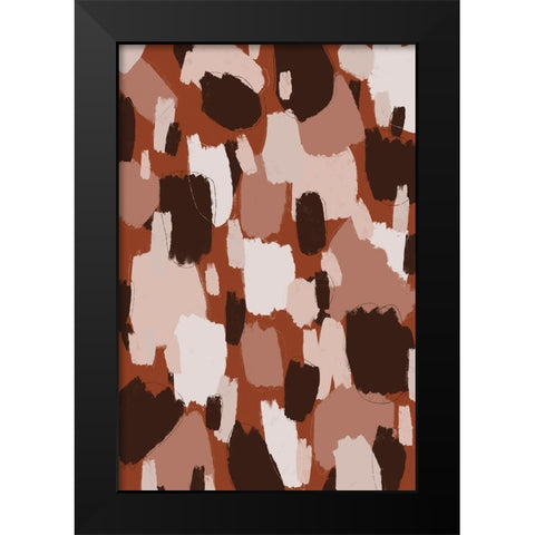 Thick Brown Strokes Black Modern Wood Framed Art Print by Treechild