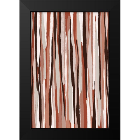 Pastel Thin Stripes Black Modern Wood Framed Art Print by Treechild