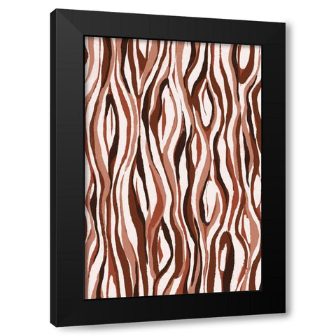 Pastel Tiger Black Modern Wood Framed Art Print with Double Matting by Treechild
