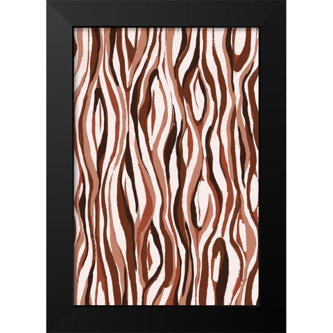 Pastel Tiger Black Modern Wood Framed Art Print by Treechild