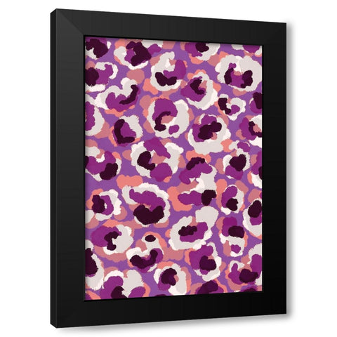 Viola Pattern Black Modern Wood Framed Art Print by Treechild