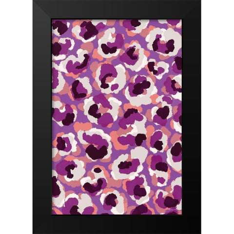Viola Pattern Black Modern Wood Framed Art Print by Treechild