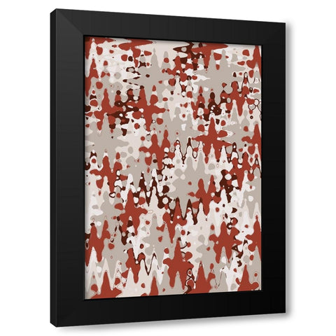 Liquid Beige Brown Pattern Black Modern Wood Framed Art Print by Treechild