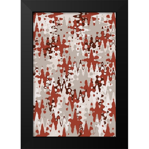 Liquid Beige Brown Pattern Black Modern Wood Framed Art Print by Treechild