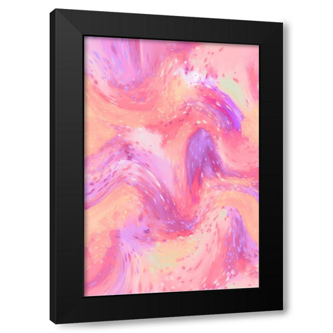 Pastel Space Pattern Black Modern Wood Framed Art Print by Treechild