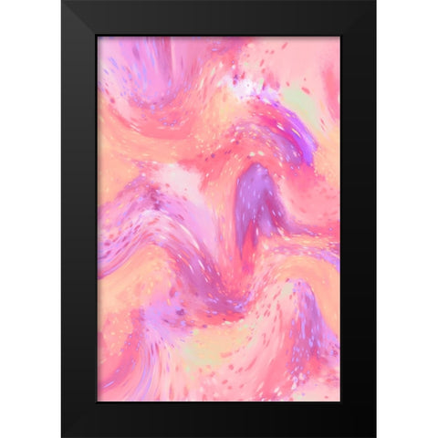 Pastel Space Pattern Black Modern Wood Framed Art Print by Treechild