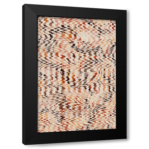 Ethno Zig Zag Pattern Black Modern Wood Framed Art Print by Treechild