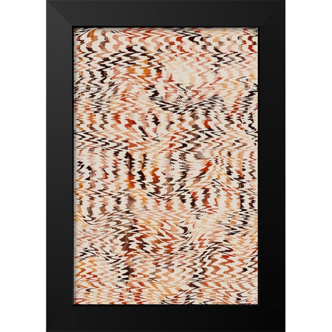 Ethno Zig Zag Pattern Black Modern Wood Framed Art Print by Treechild
