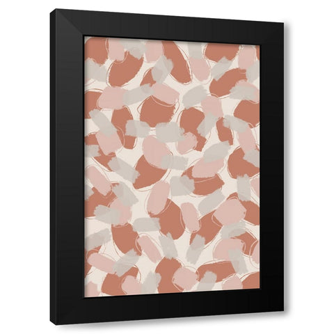 Soft Pastel Brush Strokes Black Modern Wood Framed Art Print with Double Matting by Treechild