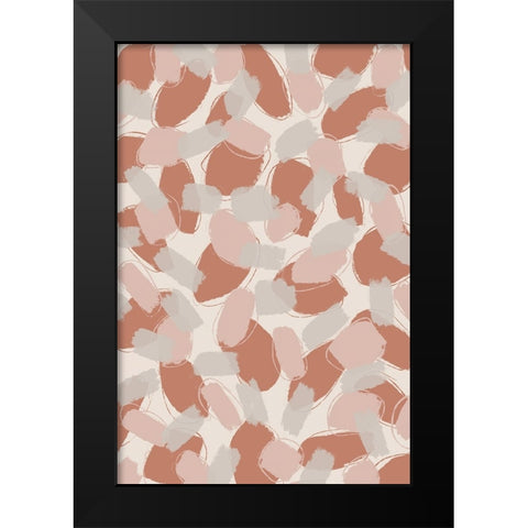 Soft Pastel Brush Strokes Black Modern Wood Framed Art Print by Treechild