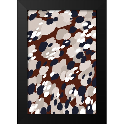 Berry Pattern Black Modern Wood Framed Art Print by Treechild