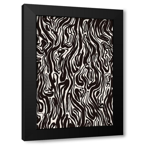 Tree Bark Pattern Black Modern Wood Framed Art Print with Double Matting by Treechild