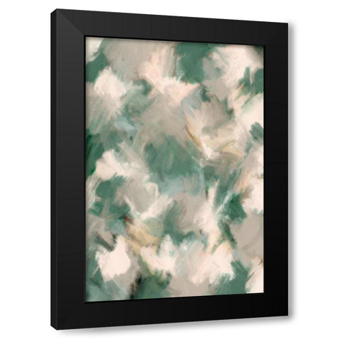 Wiped Jungle Pattern Black Modern Wood Framed Art Print by Treechild