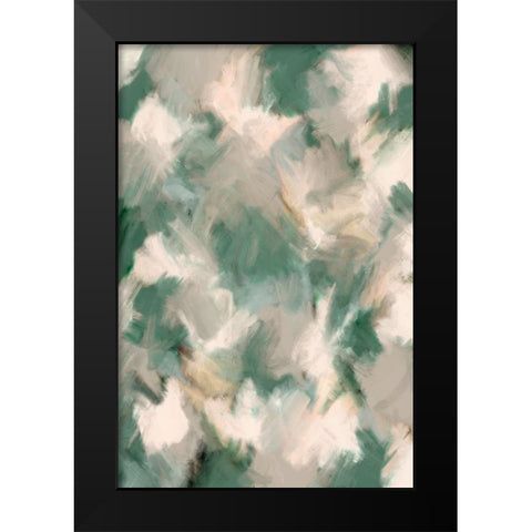 Wiped Jungle Pattern Black Modern Wood Framed Art Print by Treechild