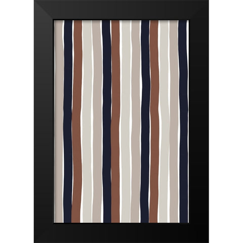 Gentle Color Stripes Black Modern Wood Framed Art Print by Treechild