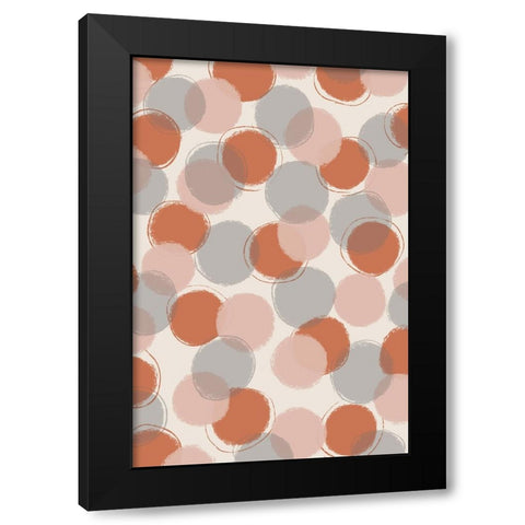 Pastel Dots Black Modern Wood Framed Art Print by Treechild