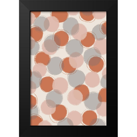 Pastel Dots Black Modern Wood Framed Art Print by Treechild