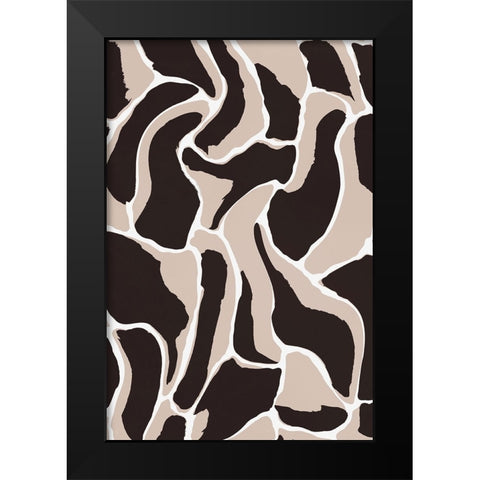 Brown Animal Pattern Black Modern Wood Framed Art Print by Treechild