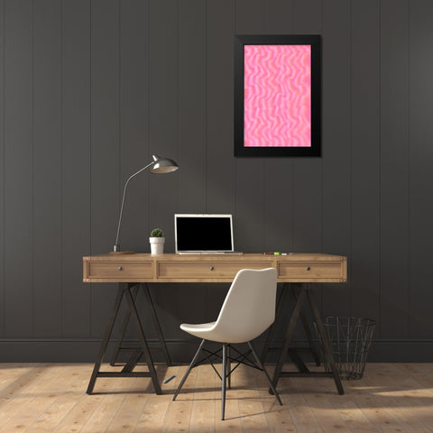 Pink Silk Pattern Black Modern Wood Framed Art Print by Treechild