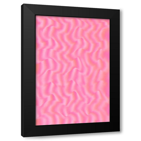 Pink Silk Pattern Black Modern Wood Framed Art Print with Double Matting by Treechild