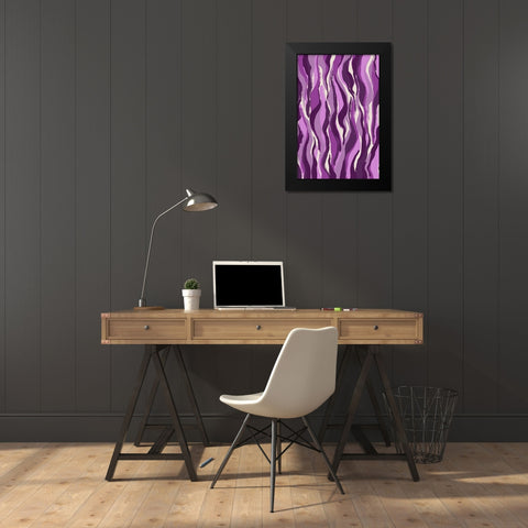 Purple Tiger Pattern Black Modern Wood Framed Art Print by Treechild