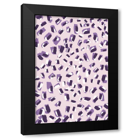 Little Purple Strokes Black Modern Wood Framed Art Print with Double Matting by Treechild