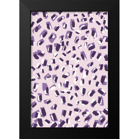 Little Purple Strokes Black Modern Wood Framed Art Print by Treechild