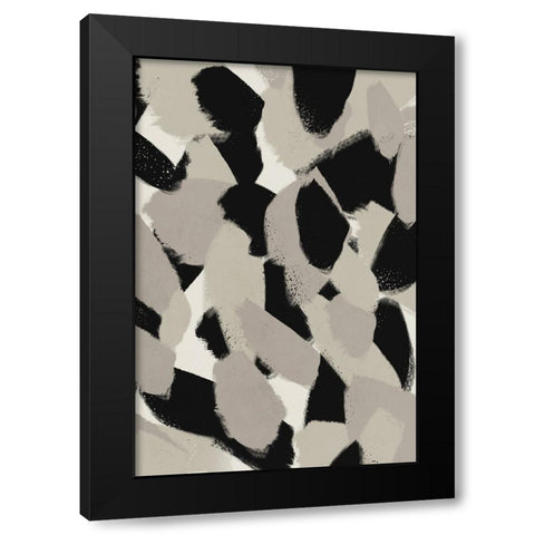 Big Stony Pattern Black Modern Wood Framed Art Print with Double Matting by Treechild