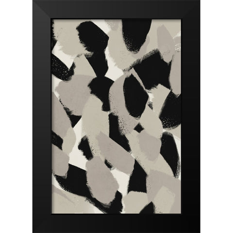 Big Stony Pattern Black Modern Wood Framed Art Print by Treechild