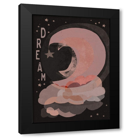 Dream (Dark Version) Black Modern Wood Framed Art Print with Double Matting by Treechild