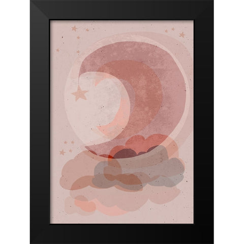 Gentle Moon Black Modern Wood Framed Art Print by Treechild