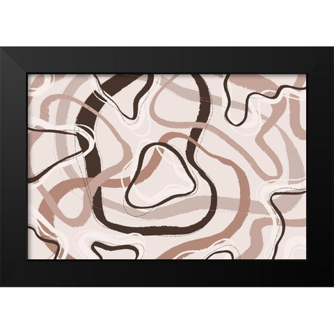 Simple Pastel Circles Square Black Modern Wood Framed Art Print by Treechild