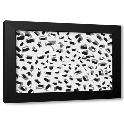 Short Strokes Square Black Modern Wood Framed Art Print with Double Matting by Treechild