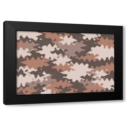 Shaky Pastel Pattern Square Black Modern Wood Framed Art Print with Double Matting by Treechild