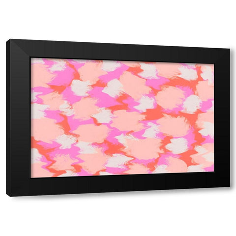 Colorful Thick Stokes PAttern Black Modern Wood Framed Art Print with Double Matting by Treechild