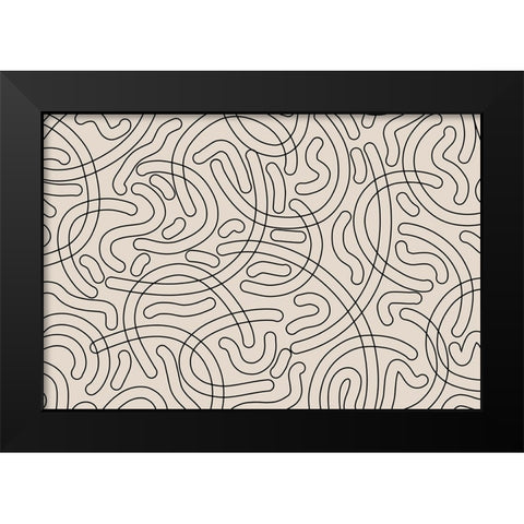 Simple Tube Line Pattern Black Modern Wood Framed Art Print by Treechild