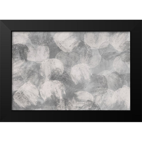Grey Thick Strokes Pattern Black Modern Wood Framed Art Print by Treechild