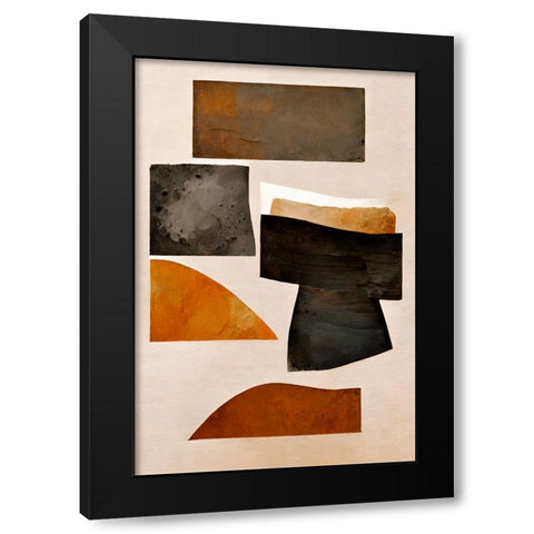 Rusty Shapes Black Modern Wood Framed Art Print with Double Matting by Treechild