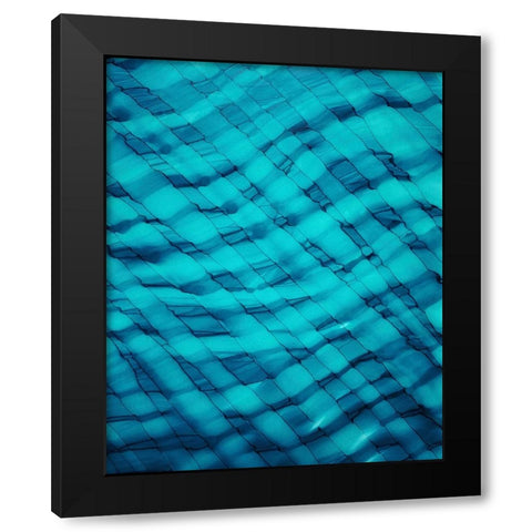 Teally Ripple Black Modern Wood Framed Art Print with Double Matting by Mann, Tara