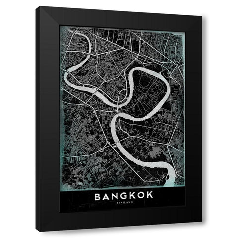 Bangkok Black Modern Wood Framed Art Print by StudioSix