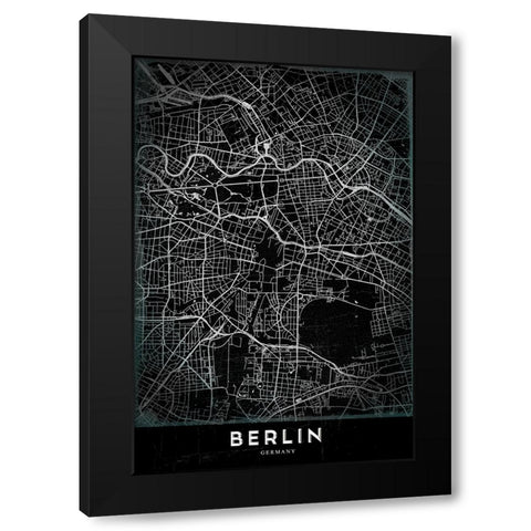 Berlin Black Modern Wood Framed Art Print with Double Matting by StudioSix