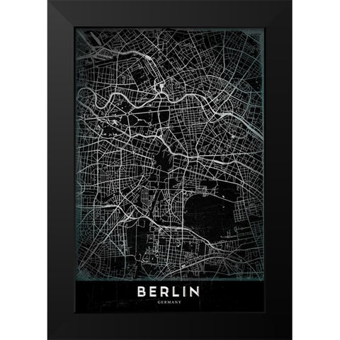 Berlin Black Modern Wood Framed Art Print by StudioSix