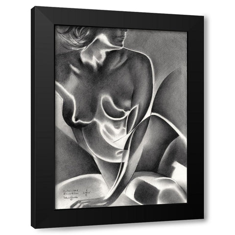 Solarised Roundism - 16-06-22 Black Modern Wood Framed Art Print with Double Matting by Akkers, Corne