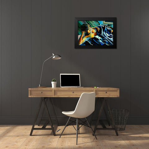 Blue Velvet - 09-07-22 Black Modern Wood Framed Art Print by Akkers, Corne