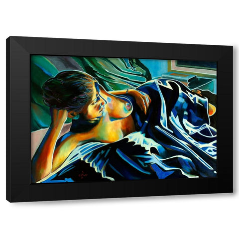 Blue Velvet - 09-07-22 Black Modern Wood Framed Art Print with Double Matting by Akkers, Corne