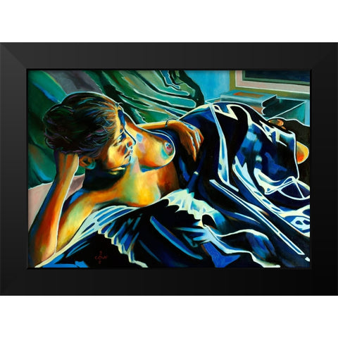 Blue Velvet - 09-07-22 Black Modern Wood Framed Art Print by Akkers, Corne