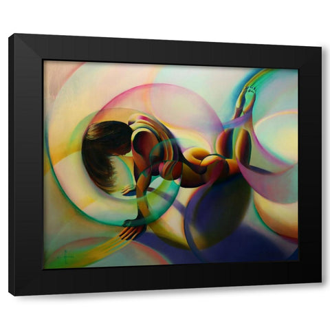 Roundism - 02-12-14 Black Modern Wood Framed Art Print by Akkers, Corne